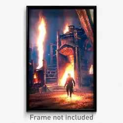 Pixel Art Poster - Dizzying Furnace (8 Bit Psychedelic Trippy Video Game Print)