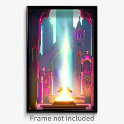 Pixel Art Poster - Flamboyant Sepulchre (8 Bit Psychedelic Video Game Print)