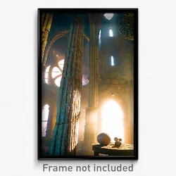 Pixel Art Poster - Spherical Priory (8 Bit Psychedelic Trippy Video Game Print)