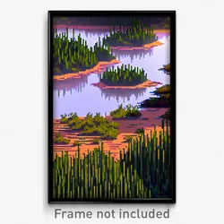 Pixel Art Poster - Extra Large Marsh (8 Bit Psychedelic Trippy Video Game Print)