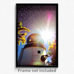 Pixel Art Poster - Sunny Observatory (8 Bit Psychedelic Trippy Video Game Print)