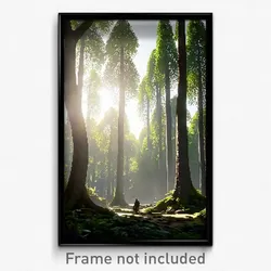 Pixel Art Poster - Large Forest (8 Bit Psychedelic Trippy Video Game Print)