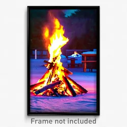 Pixel Art Poster - Ample Bonfire (8 Bit Psychedelic Trippy Video Game Print)