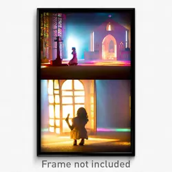 Pixel Art Poster - Vibrating Chapel (8 Bit Psychedelic Trippy Video Game Print)