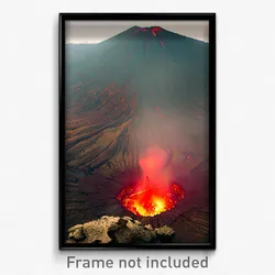 Pixel Art Poster - Worn Volcano (8 Bit Psychedelic Trippy Video Game Print)