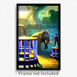 Pixel Art Poster - Bumpy Zoo (8 Bit Psychedelic Trippy Weird Video Game Print)
