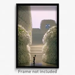 Pixel Art Poster - White Burrow (8 Bit Psychedelic Trippy Video Game Print)