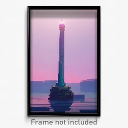 Pixel Art Poster - Buoyant Pillar (8 Bit Psychedelic Trippy Video Game Print)