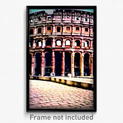Pixel Art Poster - Negligible Colosseum (8 Bit Psychedelic Video Game Print)