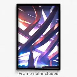 Pixel Art Poster - Voluminous Futuristic Architecture (8 Bit Video Game Print)