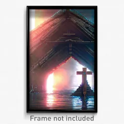 Pixel Art Poster - Big Ark (8 Bit Psychedelic Trippy Weird Video Game Print)
