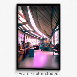Pixel Art Poster - Warped Workshop (8 Bit Psychedelic Trippy Video Game Print)