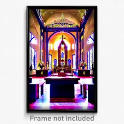 Pixel Art Poster - Bountiful Synagogue (8 Bit Psychedelic Video Game Print)