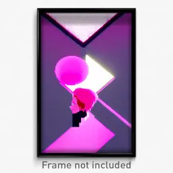 Pixel Art Poster - Pink Lookout (8 Bit Psychedelic Trippy Video Game Print)
