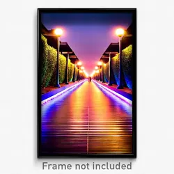 Pixel Art Poster - Lovely Walkway (8 Bit Psychedelic Trippy Video Game Print)