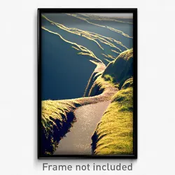 Pixel Art Poster - Curvy Ravine (8 Bit Psychedelic Trippy Video Game Print)