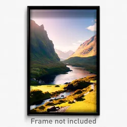Pixel Art Poster - Enchanting Highland (8 Bit Psychedelic Video Game Print)