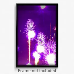 Pixel Art Poster - Purple Fireworks (8 Bit Psychedelic Trippy Video Game Print)