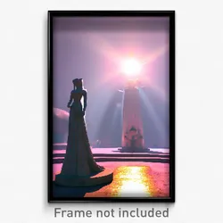 Pixel Art Poster - Circular Statue (8 Bit Psychedelic Trippy Video Game Print)