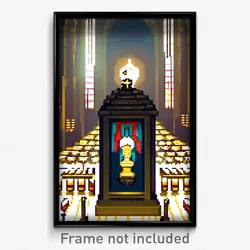 Pixel Art Poster - Superb Ossuary (8 Bit Psychedelic Trippy Video Game Print)