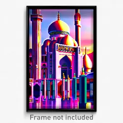 Pixel Art Poster - Majestic Mosque (8 Bit Psychedelic Trippy Video Game Print)