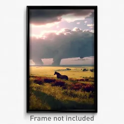 Pixel Art Poster - Thunderous Pasture (8 Bit Psychedelic Video Game Print)