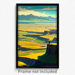 Pixel Art Poster - Striking Plains (8 Bit Psychedelic Trippy Video Game Print)