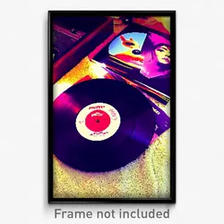 Pixel Art Poster - Plush Vinyl Record (8 Bit Psychedelic Video Game Print)