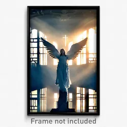 Pixel Art Poster - Angelic Meeting Place (8 Bit Psychedelic Video Game Print)