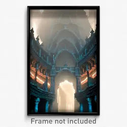 Pixel Art Poster - Cavernous Architecture (8 Bit Psychedelic Video Game Print)