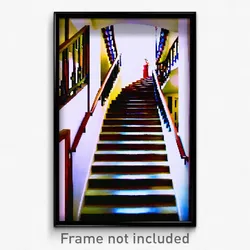 Pixel Art Poster - Quaint Stair (8 Bit Psychedelic Trippy Video Game Print)