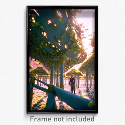 Pixel Art Poster - Blissful Rookery (8 Bit Psychedelic Trippy Video Game Print)