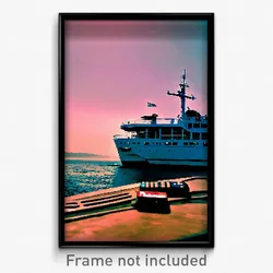 Pixel Art Poster - Remote Ferry (8 Bit Psychedelic Trippy Video Game Print)