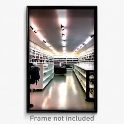 Pixel Art Poster - White Vinyl Store (8 Bit Psychedelic Trippy Video Game Print)