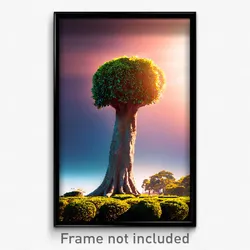 Pixel Art Poster - Monumental Bush (8 Bit Psychedelic Trippy Video Game Print)