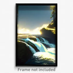 Pixel Art Poster - Thin Rapids (8 Bit Psychedelic Trippy Weird Video Game Print)