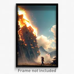 Pixel Art Poster - Incredible Earthquake (8 Bit Psychedelic Video Game Print)