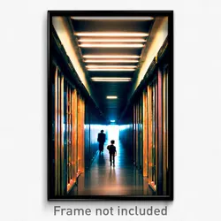 Pixel Art Poster - Thoughtful Corridor (8 Bit Psychedelic Video Game Print)