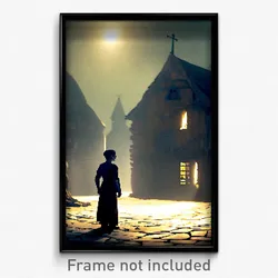 Pixel Art Poster - Mysterious Hamlet (8 Bit Psychedelic Trippy Video Game Print)