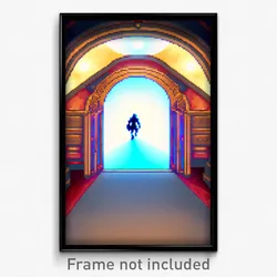 Pixel Art Poster - Amazing Trapdoor (8 Bit Psychedelic Trippy Video Game Print)