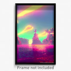 Pixel Art Poster - Wide Kingdom (8 Bit Psychedelic Trippy Video Game Print)