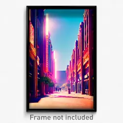 Pixel Art Poster - Creative Boulevard (8 Bit Psychedelic Video Game Print)