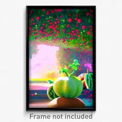 Pixel Art Poster - Fruity Passage (8 Bit Psychedelic Trippy Video Game Print)
