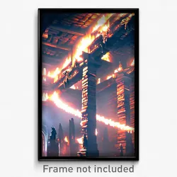 Pixel Art Poster - Acclaimed Catacombs (8 Bit Psychedelic Video Game Print)