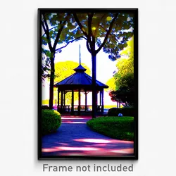 Pixel Art Poster - Bountiful Gazebo (8 Bit Psychedelic Trippy Video Game Print)