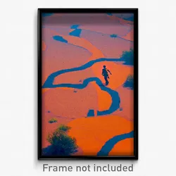 Pixel Art Poster - Orange Territory (8 Bit Psychedelic Trippy Video Game Print)
