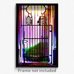 Pixel Art Poster - Admired Gate (8 Bit Psychedelic Trippy Video Game Print)
