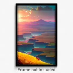 Pixel Art Poster - Stained Plains (8 Bit Psychedelic Trippy Video Game Print)
