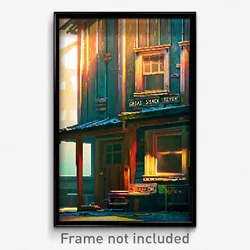 Pixel Art Poster - Great Shack Tenement (8 Bit Psychedelic Video Game Print)