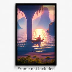 Pixel Art Poster - Humble Retreat (8 Bit Psychedelic Trippy Video Game Print)